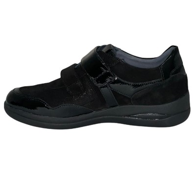 Sneaker δερμάτινο μαύρο με Velcro STONEFLY 